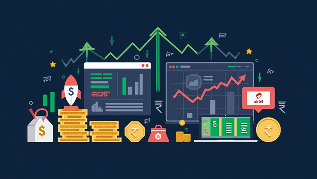 Top Dividend Stocks
Airtel dividend payout
Best dividend stocks in India
High dividend yielding stocks
Dividend stocks to invest in 2025
Airtel ₹16 dividend
Top dividend paying companies
Dividend income in India
Stock market investment tips
Which Indian stocks offer high dividend returns in 2025
top dividend stocks for long-term investment in IndiaT
List of Indian companies giving high dividends in 2025
Top NSE dividend stocks to watch after Airtel announcement