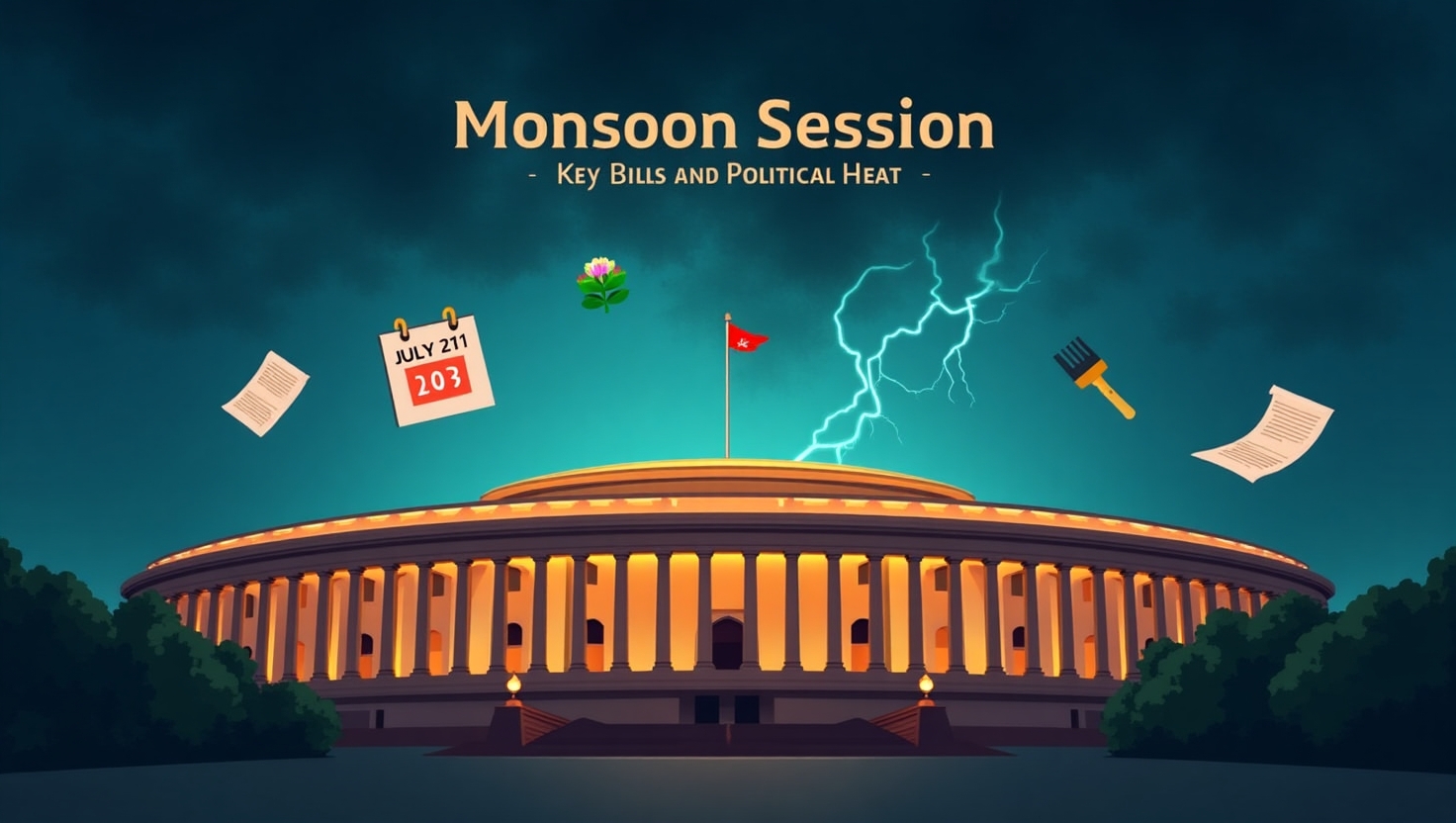 Monsoon Parliamentary Session 2025 Parliament Monsoon Session 2025 Monsoon Session 2025 date Bills in Monsoon Session 2025 Indian Parliament Session 2025 Lok Sabha monsoon session 2025 Rajya Sabha monsoon session Legislative agenda monsoon session Government bills 2025 parliament Upcoming Parliament sessions India Monsoon session parliament latest news