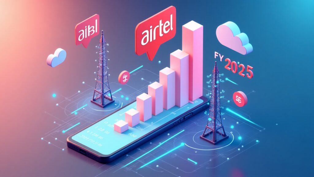 Airtel revenue market share FY 2025
Airtel FY 2025 performance
Airtel ARPU 2025
Airtel 4G/5G user growth
Airtel total revenue 2025
Airtel network expansion FY 25
Airtel tariff optimization
Indian telecom market share 2025
Airtel fiber rollout 2025
